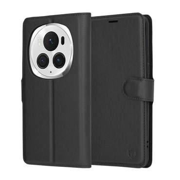 Nyitható tok Techsuit "Leather Folio" Honor Magic6 Pro készülékekhez - fekete