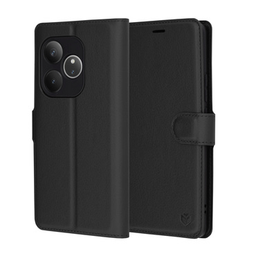 Nyitható tok Techsuit "Leather Folio" Realme GT 6 készülékekhez - fekete