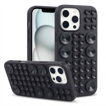 „Clingy” szilikon tapadókorongos tok iPhone 13-hez - fekete