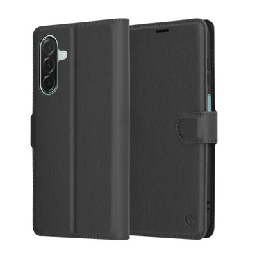 Nyitható tok Techsuit "Leather Folio" Samsung Galaxy A26 készülékekhez - fekete