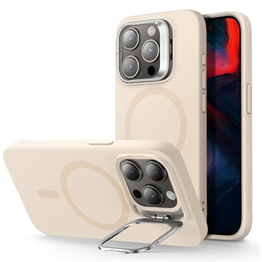 ESR "Cloud Soft HaloLock Kickstand" szilikon tok iPhone 15 Pro Max készülékhez - light tan