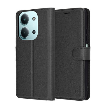 Nyitható tok Techsuit "Leather Folio" Xiaomi Redmi 15C 4G / Redmi 15C 5G / Poco C85 készülékekhez - fekete