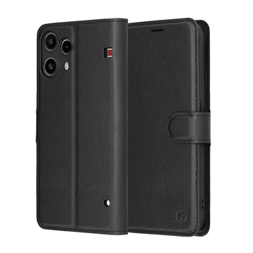 Nyitható tok Techsuit "Leather Folio" Nothing Phone (3a) Lite készülékekhez - fekete