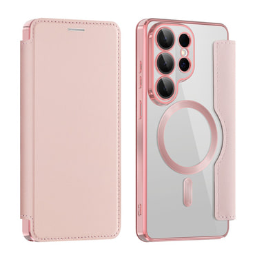 Nyitható tok "SmartMag Book" MagSafe technológiával és RFID pénztárcával Samsung Galaxy S26 Ultra készülékekhez - pink