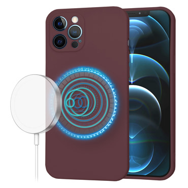 Techsuit SoftFlex MagSafe szilikon tok iPhone 12 Pro Max készülékhez - temno rdeč