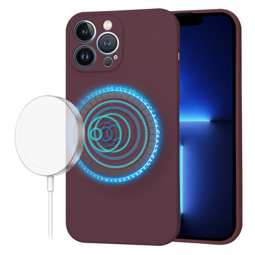 Techsuit SoftFlex MagSafe szilikon tok iPhone 13 Pro Max készülékhez - temno rdeč