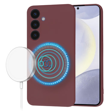 Techsuit SoftFlex MagSafe szilikon tok Samsung Galaxy S24 Plus készülékhez - temno rdeč