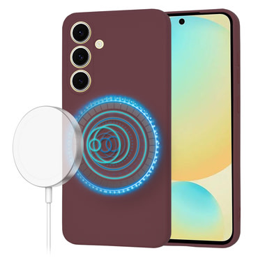 Techsuit SoftFlex MagSafe szilikon tok Samsung Galaxy S24 FE készülékhez - temno rdeč