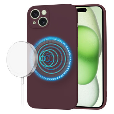 Techsuit SoftFlex MagSafe szilikon tok iPhone 15 Plus készülékhez - temno rdeč