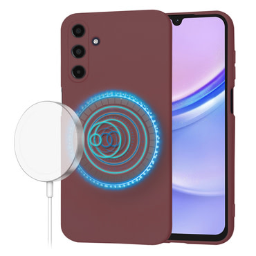 Techsuit SoftFlex MagSafe szilikon tok Samsung Galaxy A15 készülékhez - temno rdeč