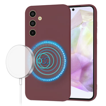 Techsuit SoftFlex MagSafe szilikon tok Samsung Galaxy A35 készülékhez - temno rdeč