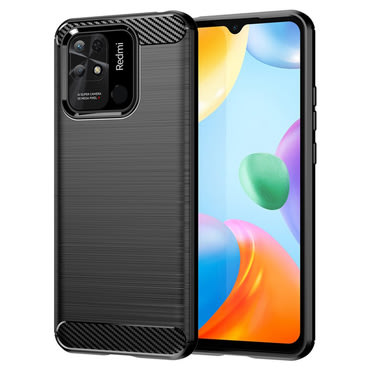 TPU gél tok "Brushed Carbon" Xiaomi Redmi 10C készülékekhez - fekete
