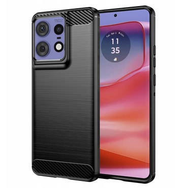 TPU gél tok "Brushed Carbon" Motorola Edge 50 Pro készülékekhez - fekete