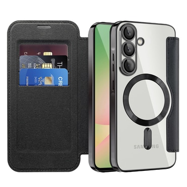 Nyitható tok "SmartMag Book" MagSafe technológiával és RFID pénztárcával Samsung Galaxy A57 készülékekhez - black
