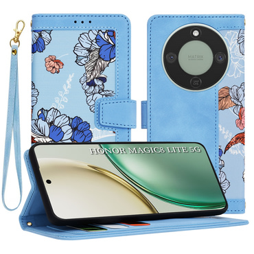 Nyitható tok Techsuit "FlipCraft" Honor Magic8 Lite készülékekhez - vibrant blue