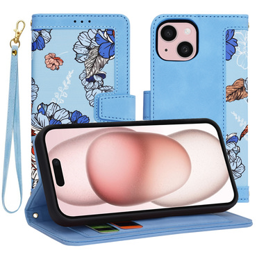 Nyitható tok Techsuit "FlipCraft" iPhone 15 készülékekhez - vibrant blue