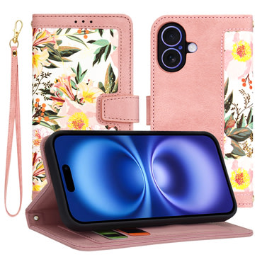 Nyitható tok Techsuit "FlipCraft" iPhone 16 készülékekhez - sweetheart pink