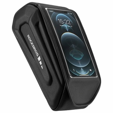 Rockbros AS-043 1.7L vázra rögzíthető kerékpáros táska - vízálló, telefontartó ablak - fekete