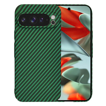 Kemény TPU tok Techsuit "Carbonite FiberShell" Google Pixel 9 Pro XL készülékekhez - green