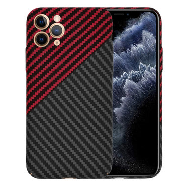 Kemény TPU tok Techsuit "Carbonite FiberShell" iPhone 11 Pro készülékekhez - red vortex