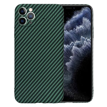 Kemény TPU tok Techsuit "Carbonite FiberShell" iPhone 11 Pro Max készülékekhez - green