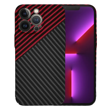 Kemény TPU tok Techsuit "Carbonite FiberShell" iPhone 13 Pro készülékekhez - red vortex