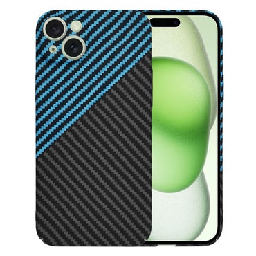 Kemény TPU tok Techsuit "Carbonite FiberShell" iPhone 15 Plus készülékekhez - blue pulse