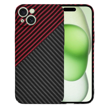 Kemény TPU tok Techsuit "Carbonite FiberShell" iPhone 15 Plus készülékekhez - red vortex