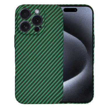 Kemény TPU tok Techsuit "Carbonite FiberShell" iPhone 15 Pro készülékekhez - green