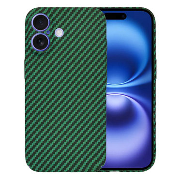 Kemény TPU tok Techsuit "Carbonite FiberShell" iPhone 16 készülékekhez - green