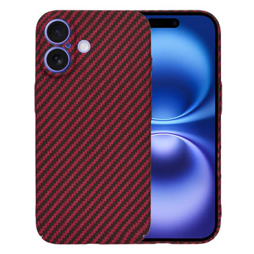 Kemény TPU tok Techsuit "Carbonite FiberShell" iPhone 16 készülékekhez - red