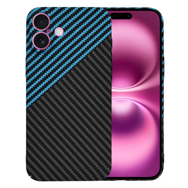Kemény TPU tok Techsuit "Carbonite FiberShell" iPhone 16 Plus készülékekhez - blue pulse