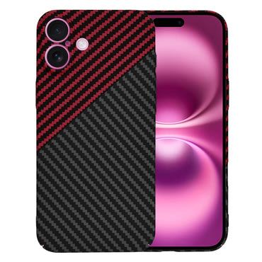 Kemény TPU tok Techsuit "Carbonite FiberShell" iPhone 16 Plus készülékekhez - red vortex