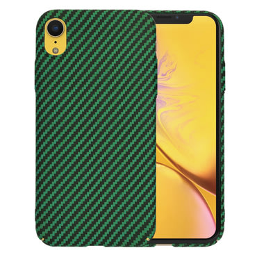 Kemény TPU tok Techsuit "Carbonite FiberShell" iPhone XR készülékekhez - green