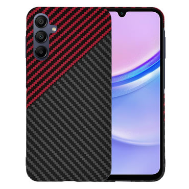 Kemény TPU tok Techsuit "Carbonite FiberShell" Samsung Galaxy A15 készülékekhez - red vortex