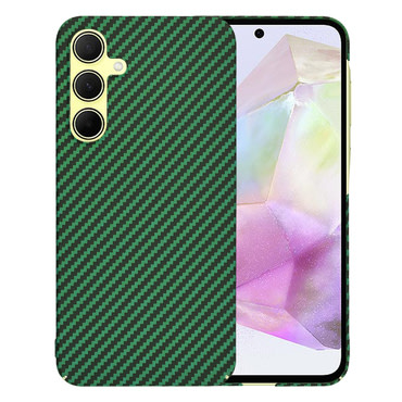 Kemény TPU tok Techsuit "Carbonite FiberShell" Samsung Galaxy A35 készülékekhez - green