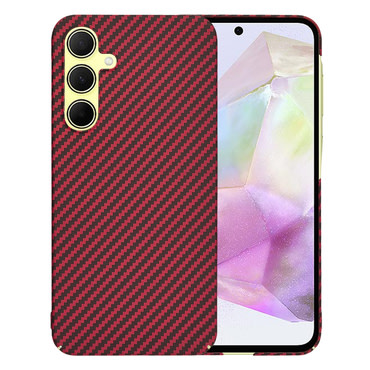 Kemény TPU tok Techsuit "Carbonite FiberShell" Samsung Galaxy A35 készülékekhez - red