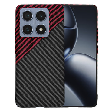 Kemény TPU tok Techsuit "Carbonite FiberShell" Xiaomi 14T Pro készülékekhez - red vortex