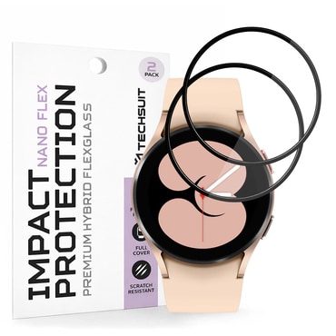 2-Pack Techsuit "Nano Flex" 3D Full Body kijelzővédő fólia Samsung Galaxy Watch4 40mm modellhez
