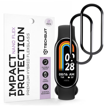 2-Pack Techsuit "Nano Flex" 3D Full Body kijelzővédő fólia Xiaomi Mi Band 8 / 8 NFC modellhez