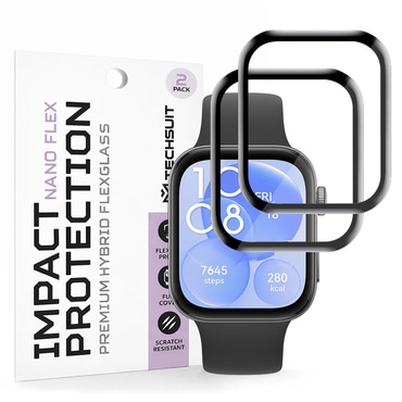 2-Pack Techsuit "Nano Flex" 3D Full Body kijelzővédő fólia Huawei Watch Fit 3 modellhez
