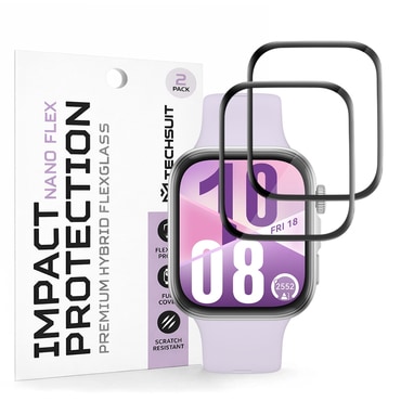 2-Pack Techsuit "Nano Flex" 3D Full Body kijelzővédő fólia Huawei Watch Fit 4 modellhez