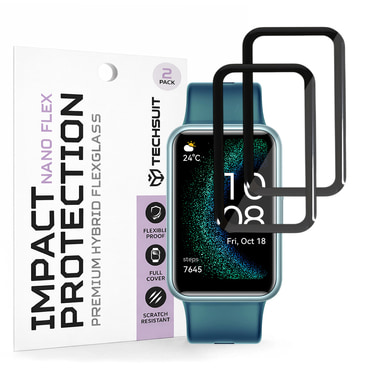 2-Pack Techsuit "Nano Flex" 3D Full Body kijelzővédő fólia Huawei Watch FIT SE modellhez