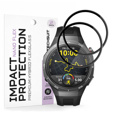 2-Pack Techsuit "Nano Flex" 3D Full Body kijelzővédő fólia Huawei Watch GT 5 Pro 46mm modellhez