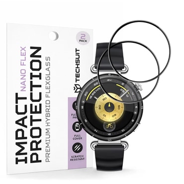 2-Pack Techsuit "Nano Flex" 3D Full Body kijelzővédő fólia Huawei Watch GT 6 41mm modellhez