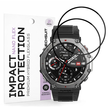 2-Pack Techsuit "Nano Flex" 3D Full Body kijelzővédő fólia Amazfit T-Rex 3 modellhez