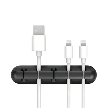 Szilikon kábelrendező és tartó - 5 kábelhez - black