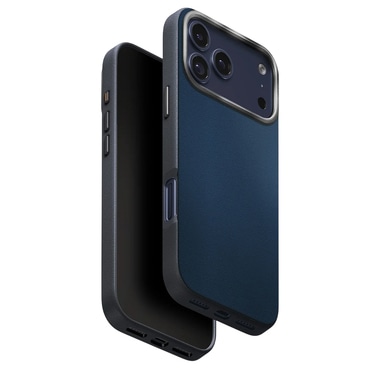 Prémium tok UNIQ "Lyden Leatherette Case™" műbőrből iPhone 17 Pro készülékhez - Blue / Black