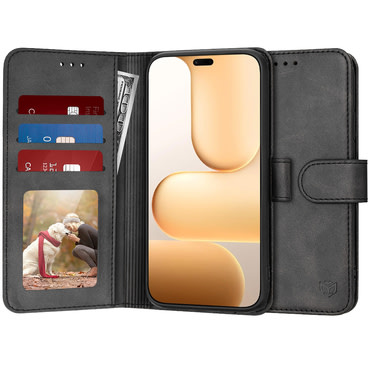 Nyitható tok Techsuit "Diary Book" Honor 600 Lite készülékekhez - fekete