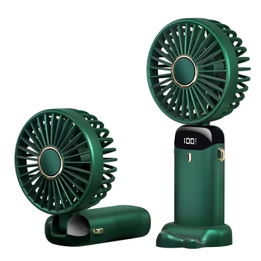 Ventilátor Techsuit "N15" összecsukható, digitális kijelző, ultra csendes, 1800mAh - green